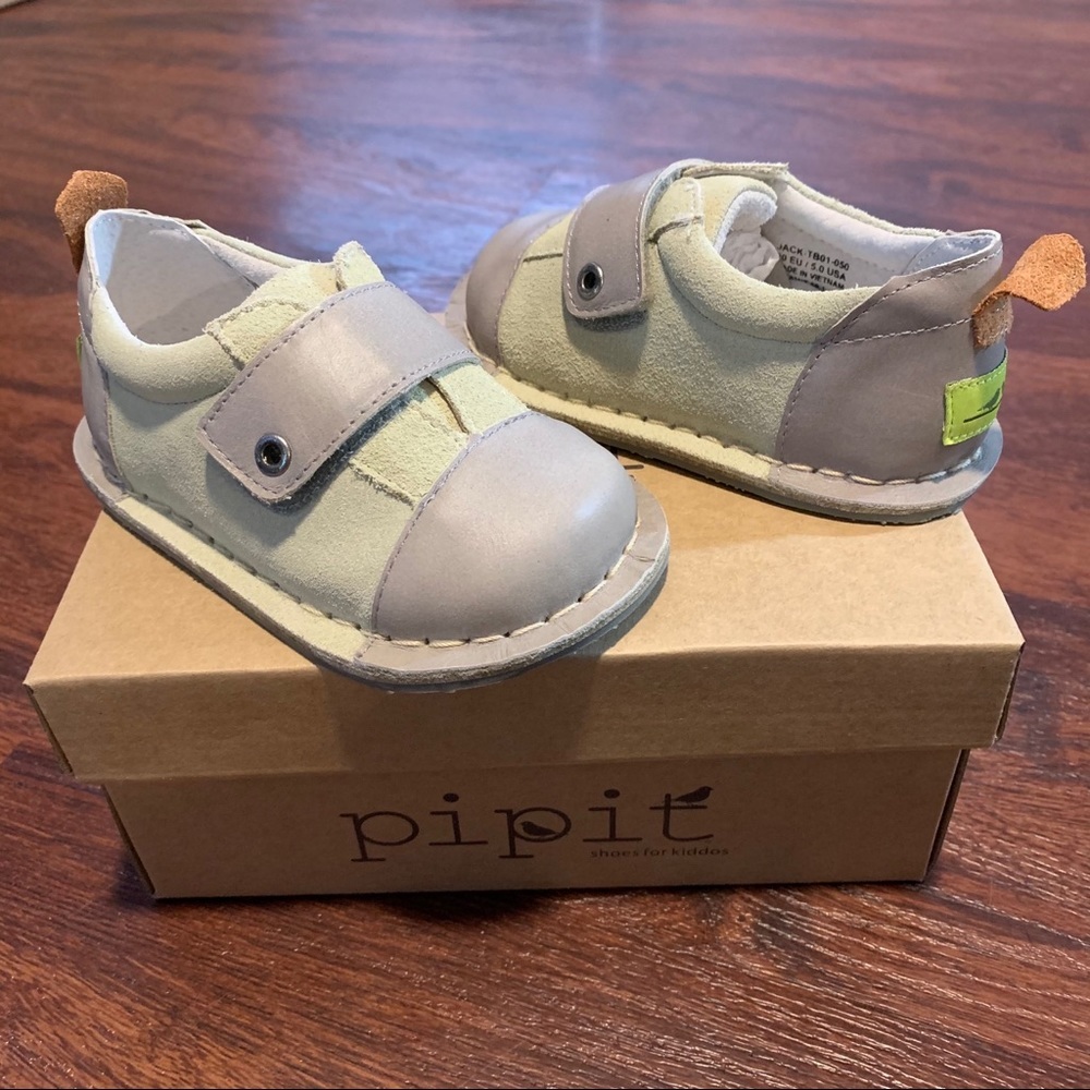 PIPIT $55 Genuine Suede Leather Designer Shoes Walking Toddler Balance Baby Kid